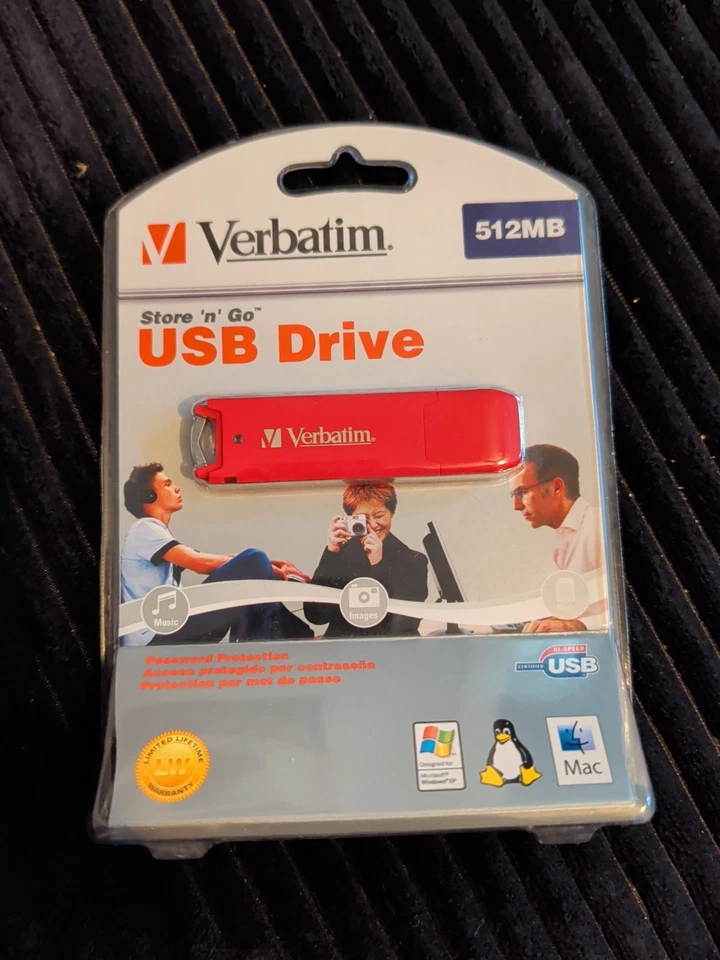 Verbatim 512 MB USB Flash Drive Store N Go Red Brand New Sealed - Image 1 of 2