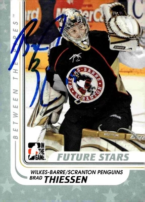 Brad Thiessen - Signed 2010-11 In The Game Between The Pipes Card #50 - Image 1 of 2