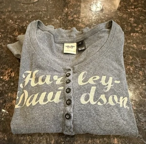 Damen Harley Davidson dunkelgrau Langarm Rippstrick XL - Bild 1 von 5