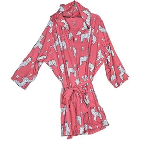 Regenpfeifer Morgenmantel heiß Lama Einheitsgröße rosa Gürtel Kapuze ASO Marc Rebillet Einheitsgröße normal - Bild 1 von 9