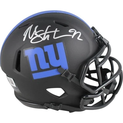 Michael Strahan Autographed New York Giants Eclipse Mini Helmet Beckett 49859 - Image 1 of 4