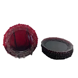 8er Set Vintage Avon Rubinrot 1876 Cape Cod 7,5" Salat Dessert Teller EUC - Bild 1 von 10