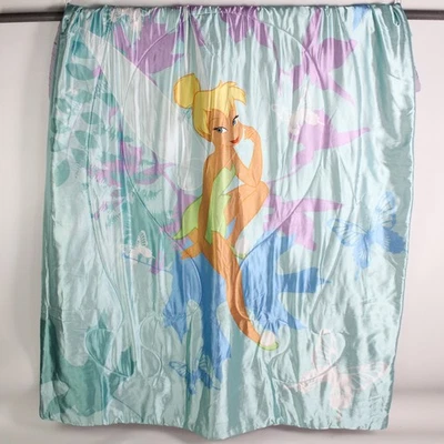 Disney Fairies Tinker Bell Twin Quilt Bedspread Polyester Purple/Aqua 87" x 64" - Image 1 of 4