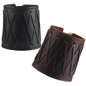 Medieval Knight PU Leather Wide Wrist Bracers Protector Arm Guards Cuff - Picture 1 of 14