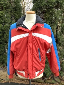 Vtg! OBERMEYER GORETEX Multicolor Lined/Insulated SKI JACKET Men's L-Hong Kong - Picture 1 of 14