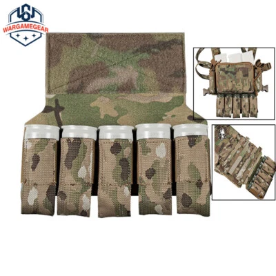WARGAMEGEAR Tactical Smoke Grenade Holder Bag 5 Round Chest Rig Vest Chest Rig Belly Pouch