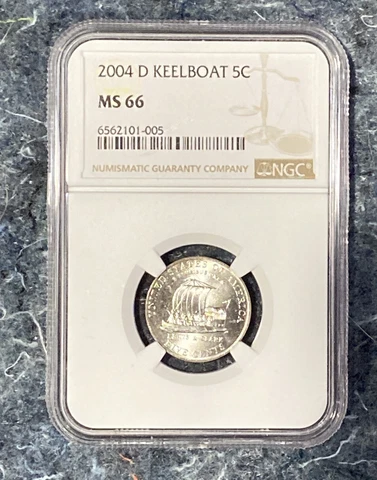 2004 D Keelboat Jefferson Nickel 5c NGC MS 66 Cover