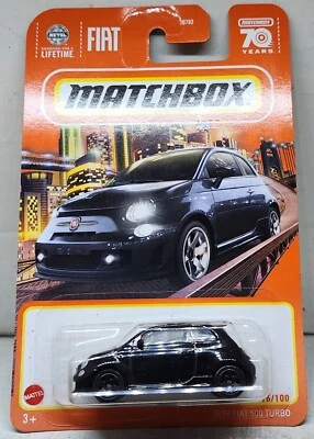 Matchbox  2019 Fiat 500 Turbo # 16/100  2023 FIAT/Thailand  MB 70 CARD  - Image 1 of 3