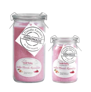 Vela perfumada Candle Factory - Flores de rosa melocotón blanco en cristal despertador - Imagen 1 de 3