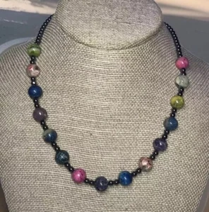 Handmade Multi Colored Beaded Necklace - Picture 1 of 6