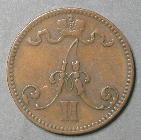 FINLAND 1866 FIVE PENNIA PLEASING VF Cover