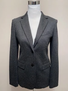 $535 Nuevo con Etiquetas Theory Blazer Clásico Melange Ponte Chaqueta Carbón Talla 2 - Imagen 1 de 11