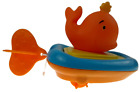 Whale Pull String Water Boat Aquatic Pool Bath Tub Toy Ocean Orange Swimming 2+