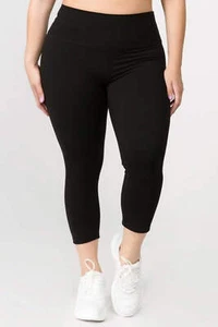 Yelete Plus Buttery Soft High Rise Capri Leggings in 4 Colors - Picture 1 of 31