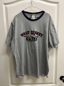 T-Shirt Walt Disney World Vintage Mickey Mouse grau Erwachsene XL bestickt - Bild 1 von 8