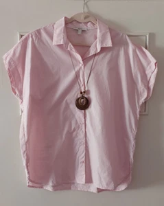 Esprit Damen Bluse Baumwolle kurzarm hell rosa rose + Halskette ungetragen neu - Bild 1 von 7