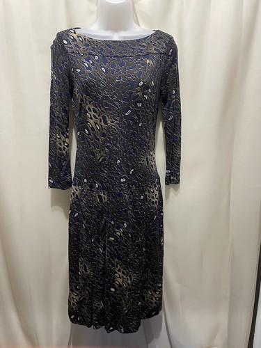 Abito da donna blu Tory Burch foinia collo in barca taglia XS