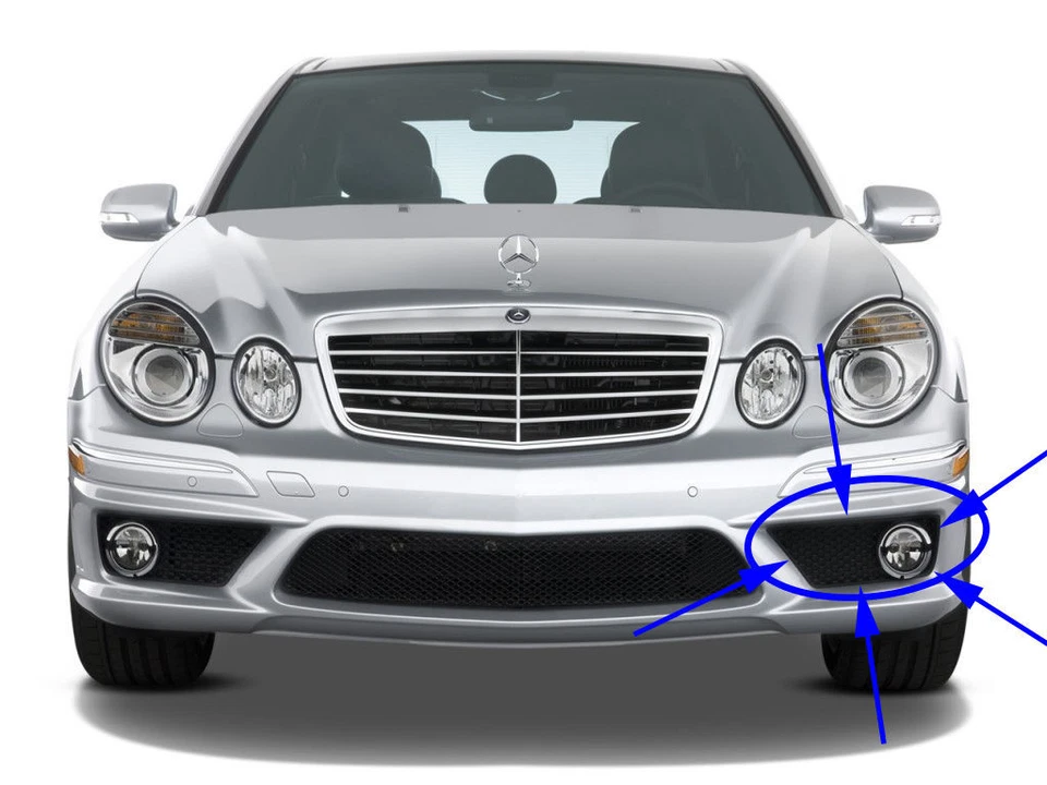 MERCEDES W211 E-CLASS E63 AMG FRONT BUMPER COVER LEFT MESH GRILLE 07-09 GENUINE - Image 1 of 1