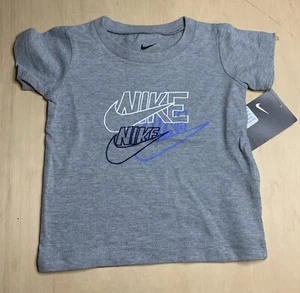 Nike Graphic Logo Gray Short Sleeve Tee Baby/Toddler Size 18 Month New With Tags - Picture 1 of 4