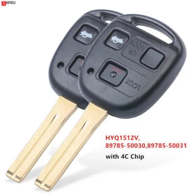 2pcs Remote Car Key Fob 3 Button for Lexus GS300 GS400 ES300 1997-2005 4C Chip - Image 1 of 4