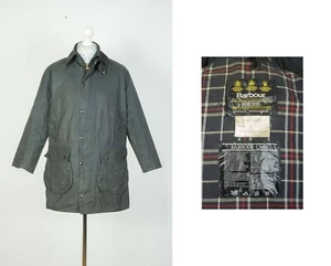 -Mens Barbour Classic Border Wax Cotton Navy Jacket Liner Size C38 - Picture 1 of 9