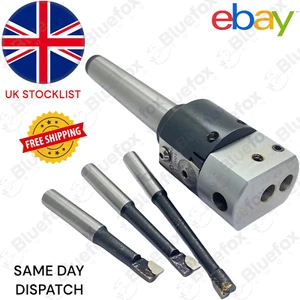 1.5'' PRECISION ADJUSTABLE BORING HEAD WITH MT2 Shank & 3pcs Carbide Boring Bars - Picture 1 of 5