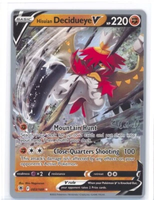 Pokemon 2022 World Championships ADP DECK Hisuian Decidueye V 083/189 NM 0321#86 - Image 1 of 2