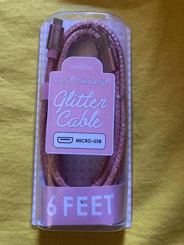 BRAND NEW Glitter Cable Fast Charging FOR MICRO USB  6 FEET - Image 1 of 3