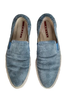 Prada Slip-On Sneakers Shoes 4D2363 Men Size 8 Blue - Picture 1 of 17