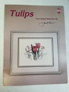 Green Apple Co. IRIS Cross Stitch Pattern Watercolors by Janet Powers 1987 - Picture 1 of 3