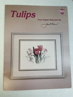 Green Apple Co. IRIS Cross Stitch Pattern Watercolors by Janet Powers 1987 - Image 1 of 3