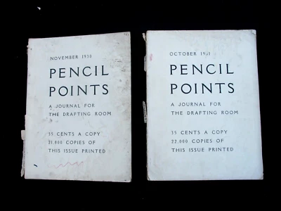 Lot (2) Pencil Points Magazines  Nov. 1930 + Oct. 1931 Architecture Art Deco Ads - Image 1 of 3