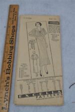 sewing pattern Excella NY 4164 Lady bias cut cape dress  40 antique 1930 origial