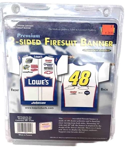 NASCAR Jimmie Johnson 2 Sided Firesuit Banner Lowes NEW In Pkg Signature Edition - Picture 1 of 5