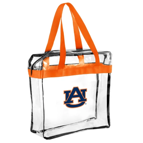 Auburn Tigers CLEAR Messenger Bag Reusable Tote Purse Work Security Stadium Cover