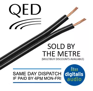 1m of Black QED 42 Strand Oxygen Free Copper (OFC) HiFi Speaker Cable - Picture 1 of 4