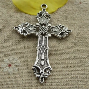 Free Ship 38 pcs tibetan silver cross charms pendant 57x37mm L-4200 - Picture 1 of 4