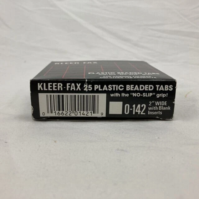 KLEER-FAX HANGING FILE FOLDER TABS WITH INSERTS 3-1/2IN TAB CLEAR 01431 - Image 1 of 1