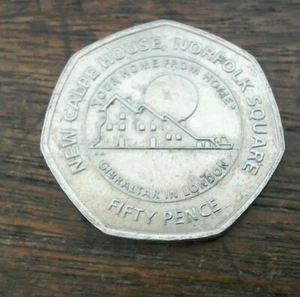 2018 Gibraltar 50p Coin "New Calpe House" (Circulated - Estimated Grade: "VF") - Picture 1 of 3