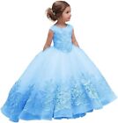 Prinzessin Blume Mädchen Kleider für Hochzeit schöne Kinder Spitze Applikationen Abschlussballkleider