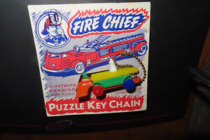 Lional Plastics Fire Chief plastic keychain puzzle