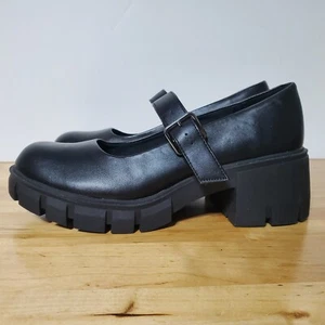 Steve MADDEN NYC scarpe da donna 8,5 lug suola grossa Mary Jane nere Y2K gotiche - Foto 1 di 8