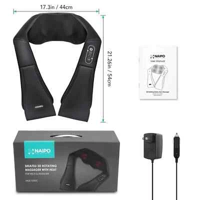 Masajeador Giratorio Shiatsu 3D con Calor para Cuello y Hombro/Coche/Oficina/Silla Foto 1 de 4