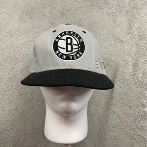 Brooklyn Nets Hat 8 Gray Fitted 59Fifty Vintage Y2K Made In USA Teamwear NBA - Picture 1 of 13