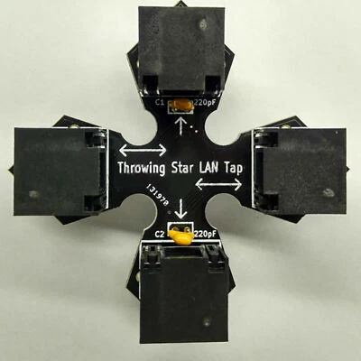 Throwing Star LAN Tap Ethernet Intranet Data Analysis Monitoring Communications - Image 1 of 4