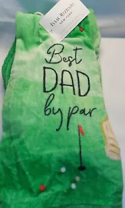 Isaac Mizrahi 3 Kitchen Towels 'BEST DAD by PAR' Golf Theme 28" x 18" Thick Soft - Picture 1 of 6