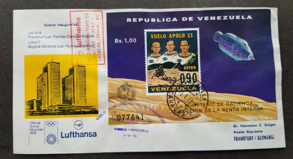 [SJ] Venezuela Apollo 11 1971 Space Astronomy Moon Landing (FDC) *rare - Image 1 of 4
