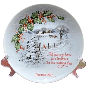 Vintage Robert Laessig 1977 All Hearts Go Home Christmas Plate Winter Scene 111 - Picture 1 of 10