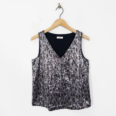 Chaleco Cami Hush Lentejuelas Top Talla 10 Bronce Plata Fiesta Festiva Navidad Foto 1 de 4