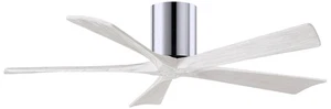 52" Matthews Irene-5H Chrome and White Hugger Ceiling Fan with Remote - Picture 1 of 1